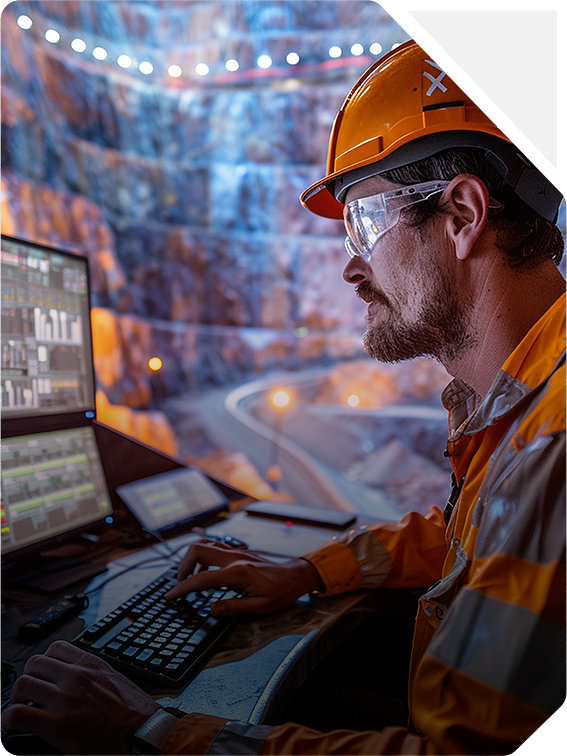 hombre casco industrial en Nuevo León